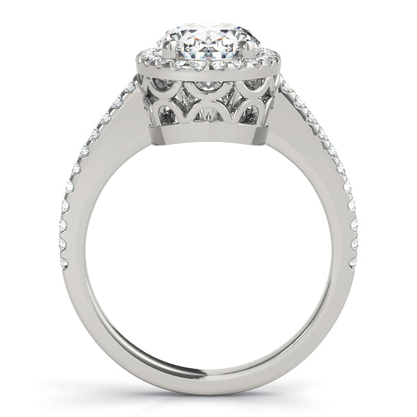 Platinum Oval Diamond Halo Engagement Ring