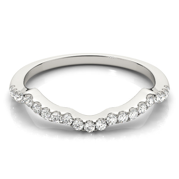 14K White Gold 0.21 CT Diamond Wedding Band
