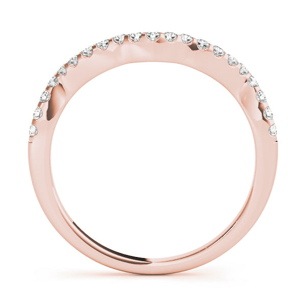 14K Rose Gold Multi-Diamond Wedding Band