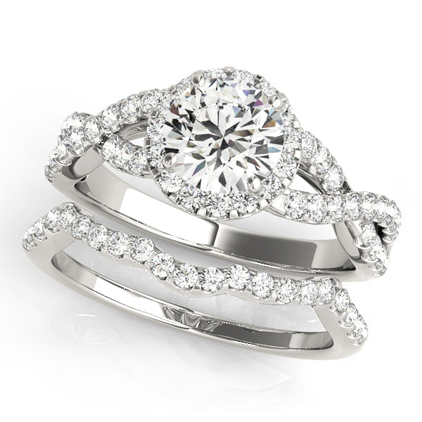 Platinum 1.5 CT Diamond Halo Engagement Ring