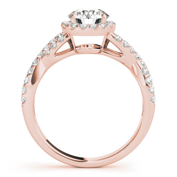 18K Rose Gold 1.5 CT Diamond Halo Engagement Ring