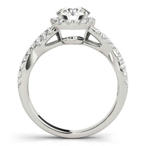14K White Gold 1.5 ctw Round Diamond Halo Ring