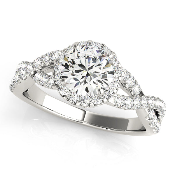 18K White Gold 1.5 CT Diamond Halo Engagement Ring