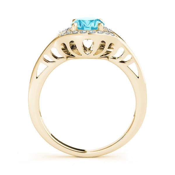 14K Yellow Gold Diamond Oval Statement Ring