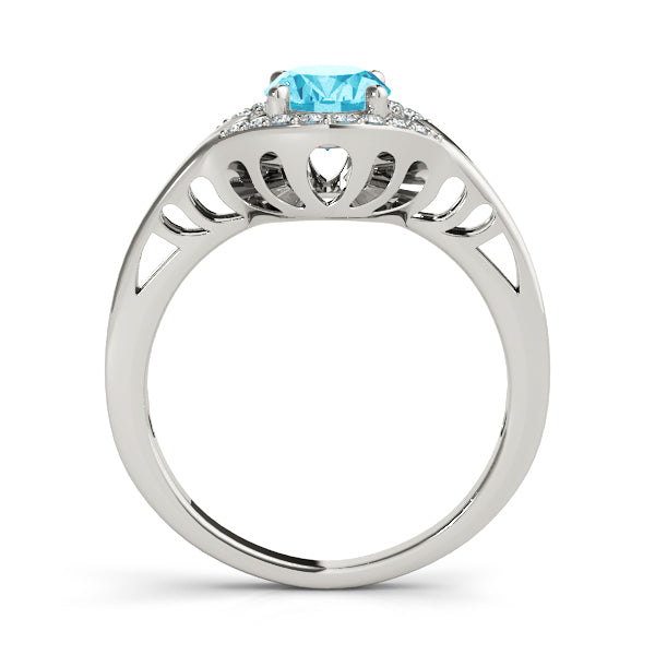 18K White Gold Diamond Oval Statement Ring
