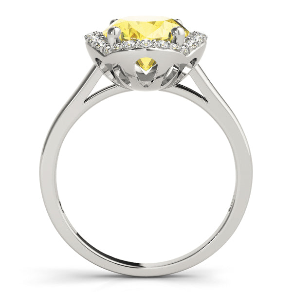 White Platinum Diamond Oval Fashion Ring