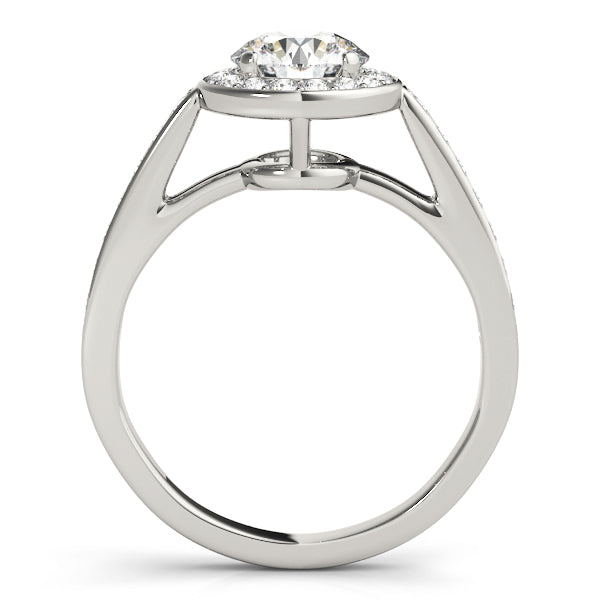 Round Floating Cathedral Style Channel Set Diamond Engagement Ring