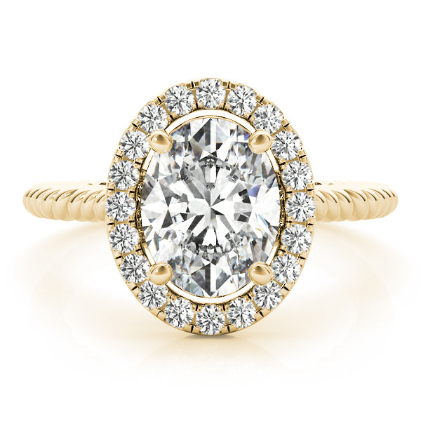 18K Yellow Gold Oval Diamond Engagement Ring