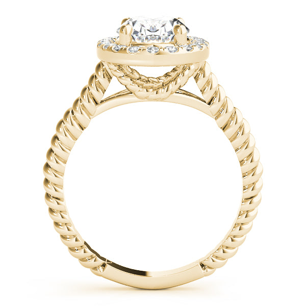 18K Yellow Gold Oval Diamond Engagement Ring