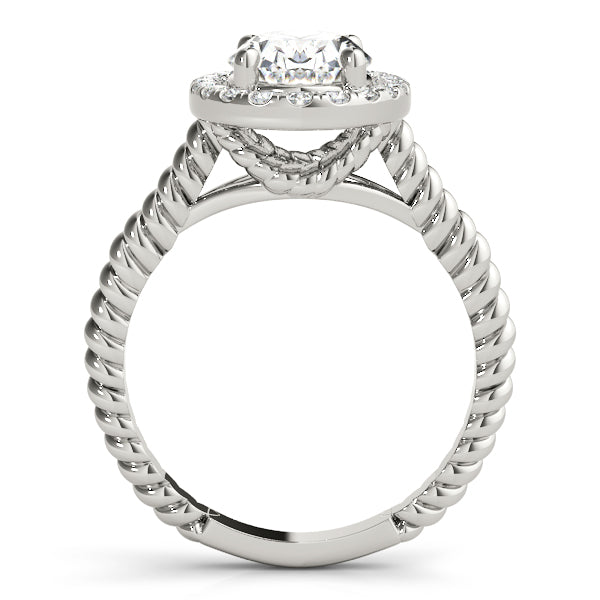 14K White Gold 1CT Oval Diamond Halo Ring