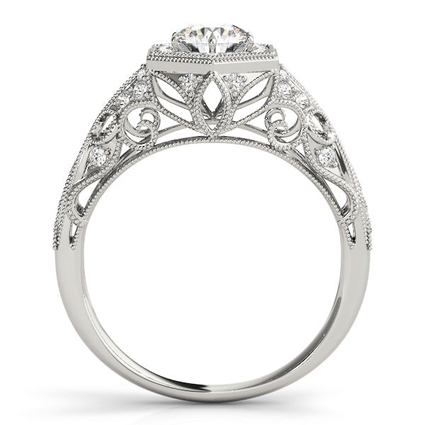 14K White Gold 1.33ctw Round Diamond Halo Ring