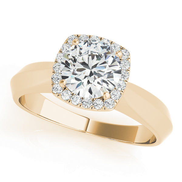 18K Yellow Gold 1 CT Diamond Halo Engagement Ring