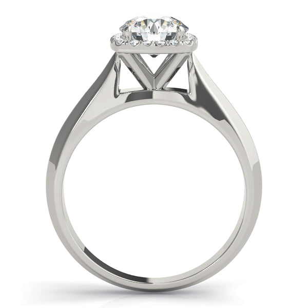 18K White Gold 1 CT Diamond Halo Engagement Ring