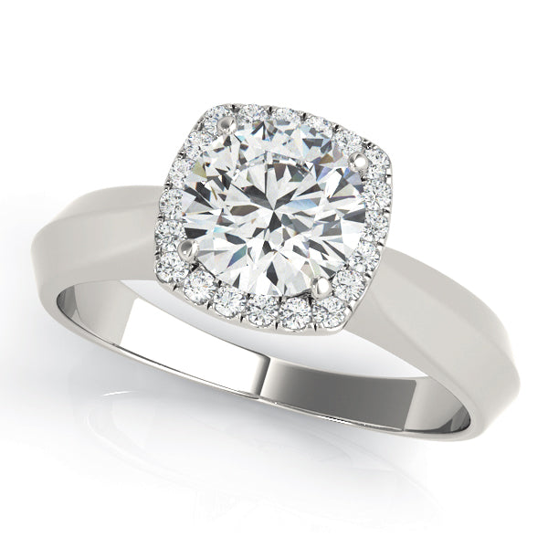 Platinum 1 CT Diamond Halo Engagement Ring