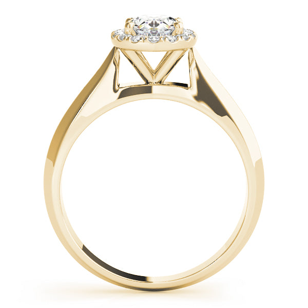 18K Yellow Gold Oval Diamond Engagement Ring with Halo