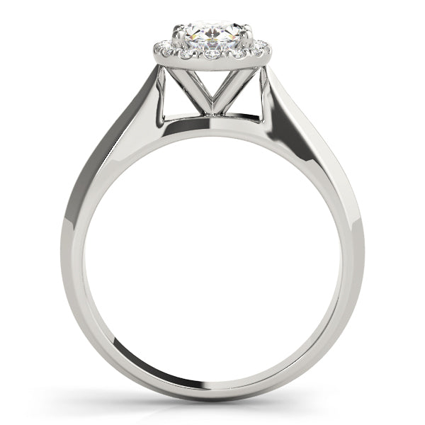 Oval Halo Cathedral Style Solitaire Diamond Engagement Ring