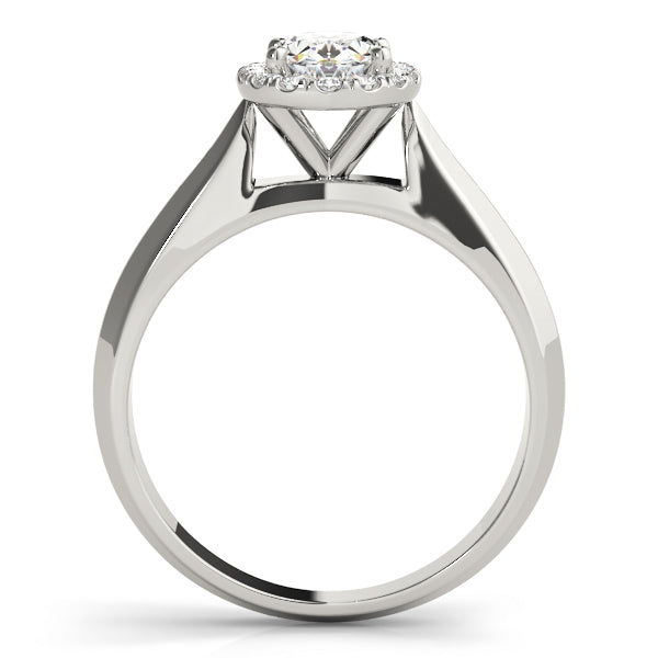 18K White Gold Oval Diamond Engagement Ring Halo