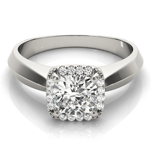 18K White Gold 1 CT Cushion Diamond Engagement Ring