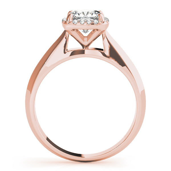 18K Rose Gold Cushion Diamond Halo Ring