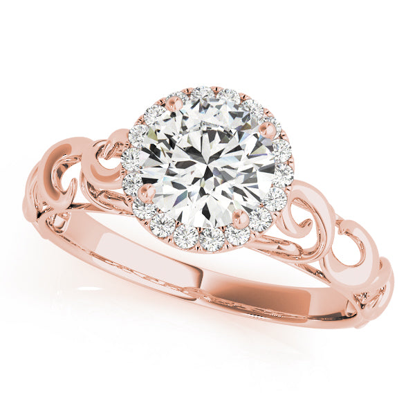 18K Rose Gold 1 CT Diamond Halo Ring