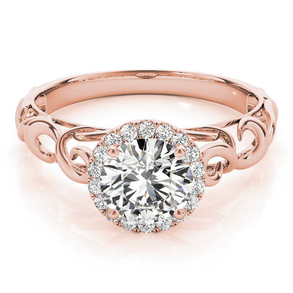 18K Rose Gold 1 CT Diamond Halo Ring