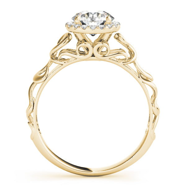 14K Yellow Gold 1 CT Diamond Halo Engagement Ring