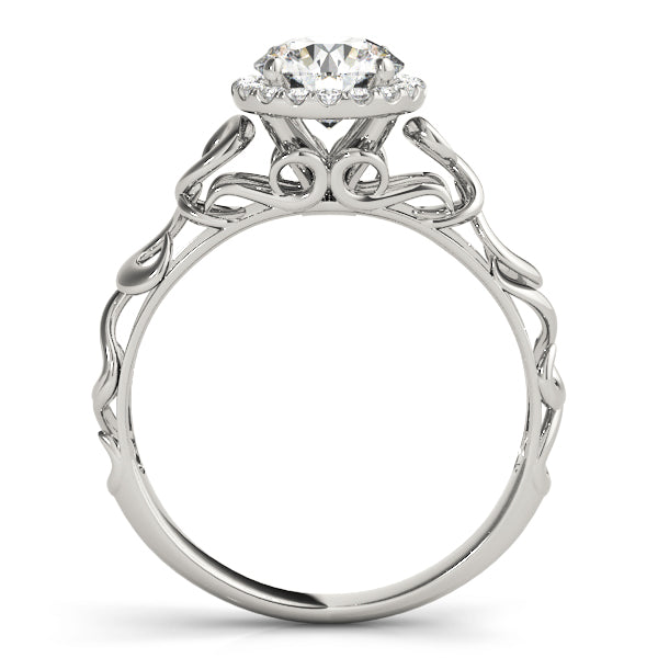 18K White Gold 1 CT Diamond Halo Engagement Ring