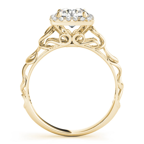 18K Yellow Gold 1 CT Diamond Halo Engagement Ring