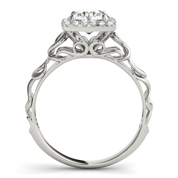 14K White Gold 1 ct Diamond Halo Engagement Ring