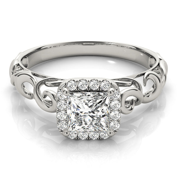 Platinum Diamond Halo Engagement Ring 1/3 ctw