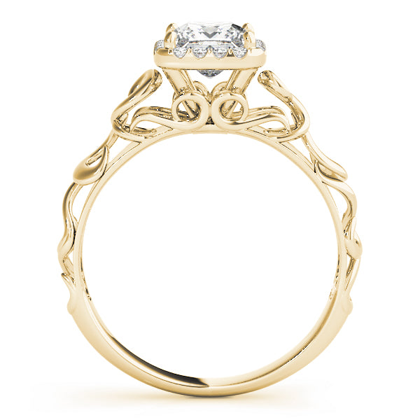 18K Yellow Gold 1/3 CT Diamond Halo Engagement Ring