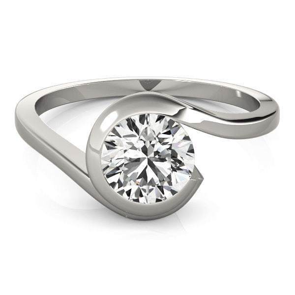 Abstract Round Diamond Solitaire Diamond Engagement Ring