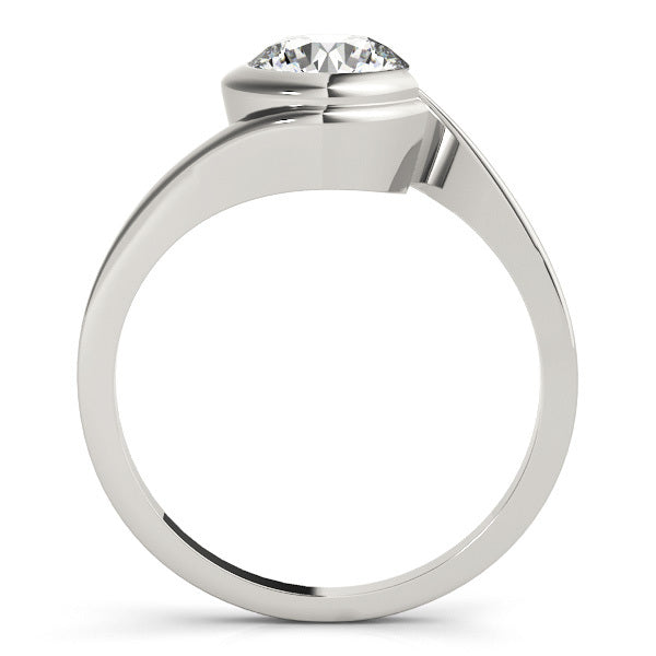 Abstract Round Diamond Solitaire Diamond Engagement Ring