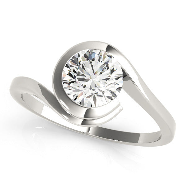 Abstract Round Diamond Solitaire Diamond Engagement Ring