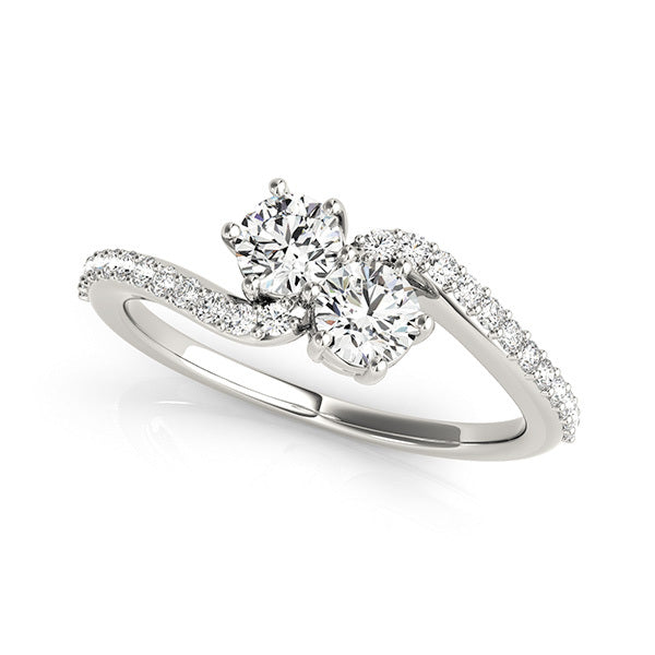 Platinum Lab Diamond Two-Stone Statement Ring