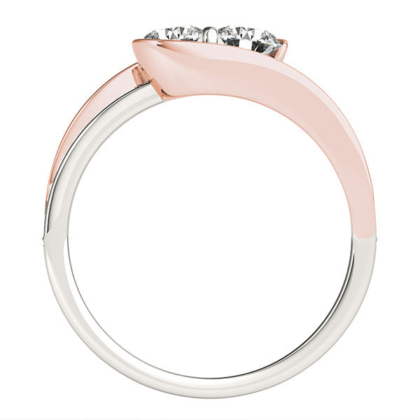 White Gold Multi-Diamond Two Stone Ring