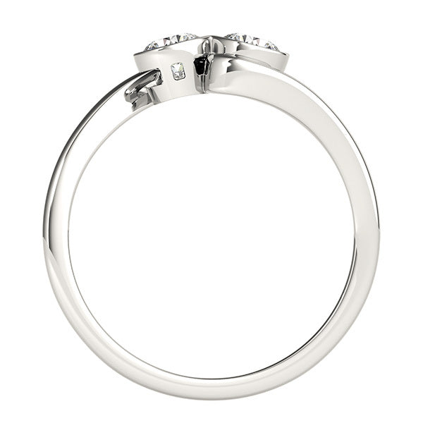 14K Gold Round Lab Diamond Two-Stone Ring