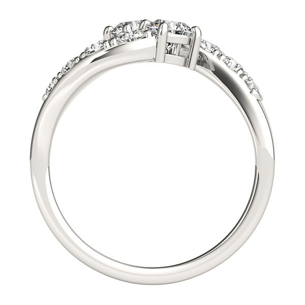18K White Gold Lab Diamond Two-Stone Ring