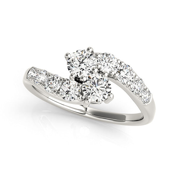 18K White Gold Lab Diamond Two-Stone Ring