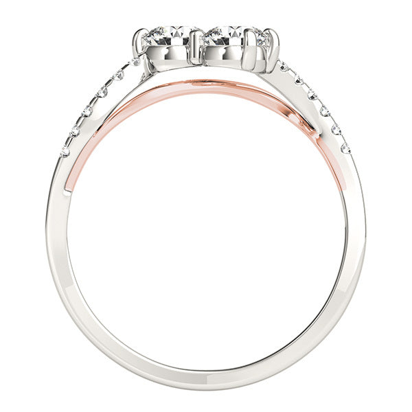 Platinum Multi-Diamond Two Stone Ring