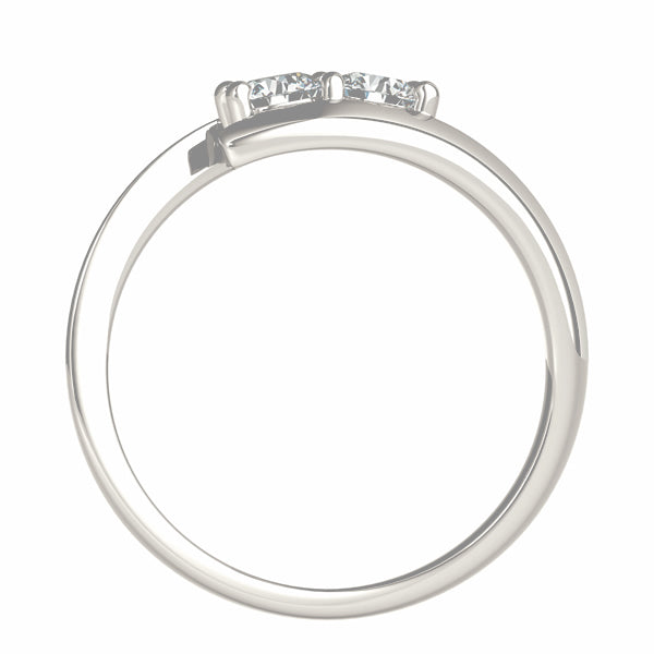 14K White Gold Lab Diamond Two-Stone Ring