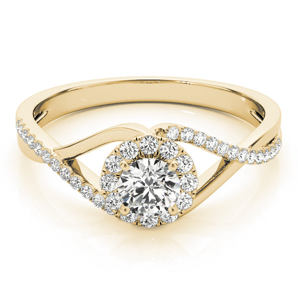 14K Yellow Gold 1 CT Diamond Halo Engagement Ring