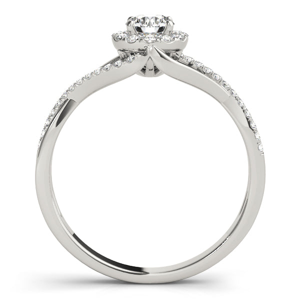 Platinum 1.25 ctw Round Diamond Halo Engagement Ring