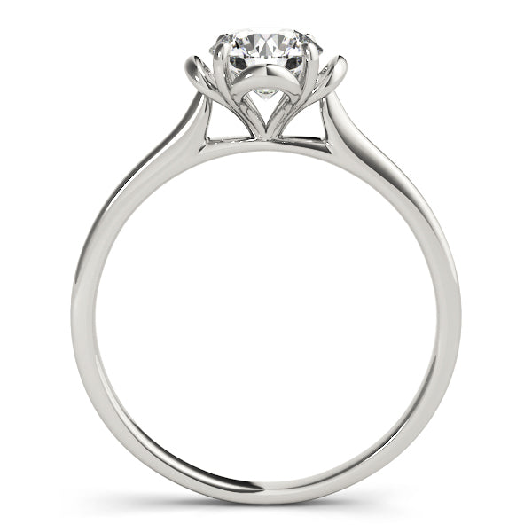 Nature-Inspired Round Diamond Basket Solitaire Diamond Engagement Ring