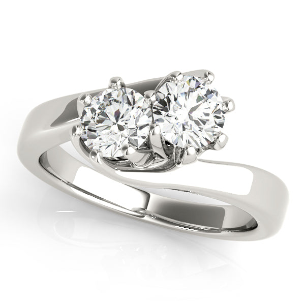 Platinum 1CT Lab Diamond Two-Stone Ring