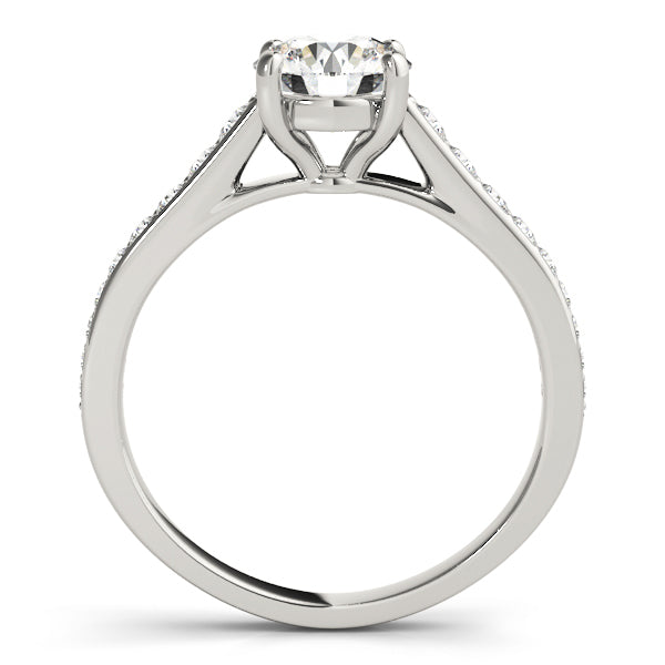 Round Diamond with Cathedral Channel-Set Band Diamond Engagement Ring