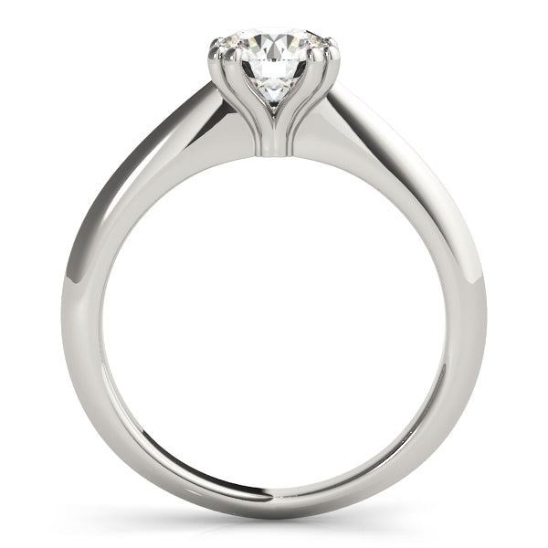 Double Prong Round Cathedral Solitaire Diamond Engagement Ring