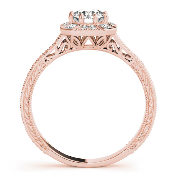 18K Rose Gold 1.25 ctw Diamond Halo Engagement Ring