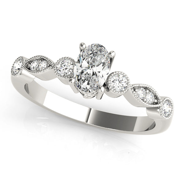 14K Gold Lab Diamond Oval Fashion Ring