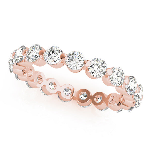 18K Rose Gold Round Diamond Wedding Ring